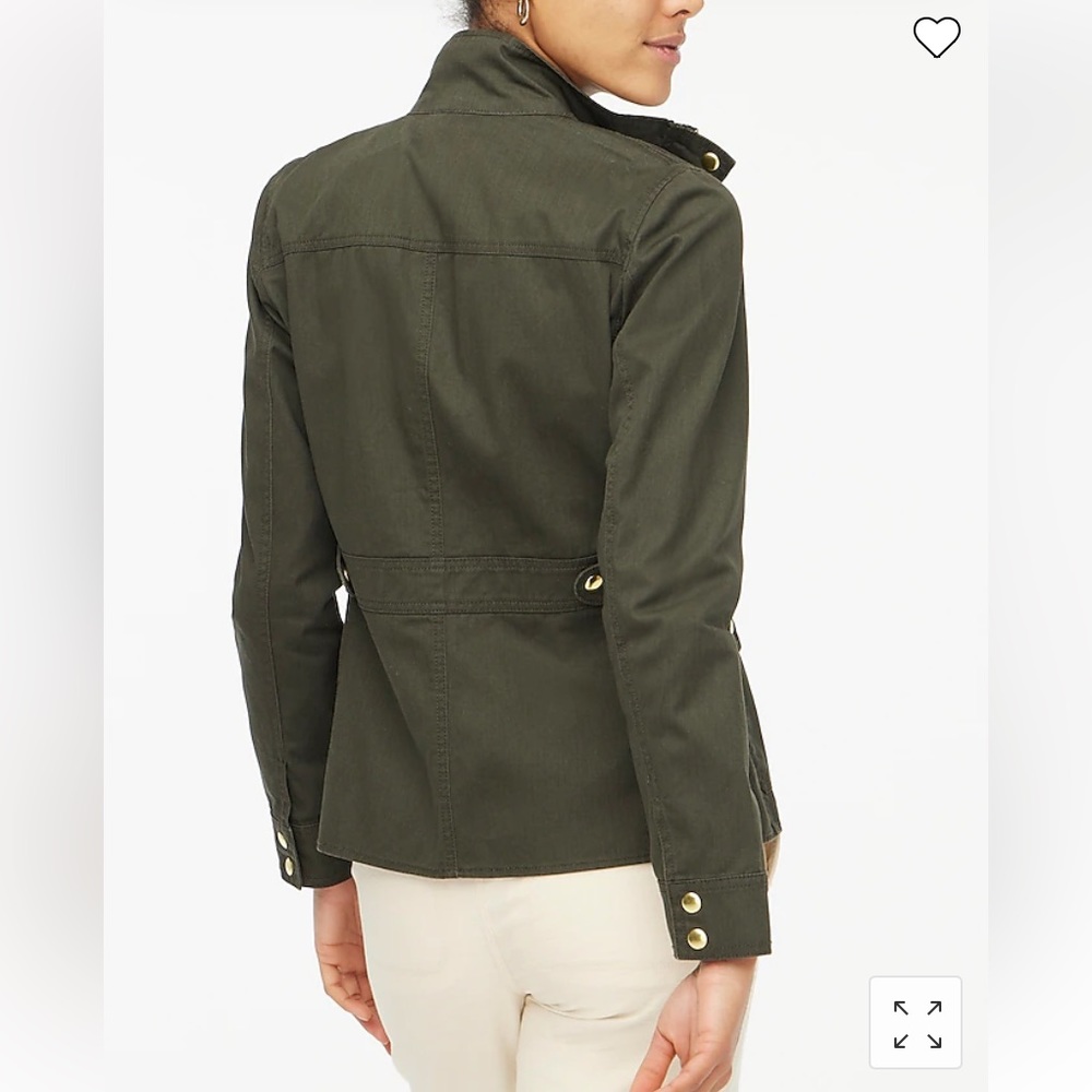 J. Crew Water Resistant Resin-coated twill field jacket Mossy Brown Green Sz S - Picture 4 of 12